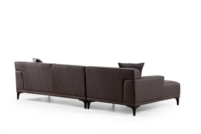 Atelier Del Sofa Petra L Corner Sofá Esquinero Anthracite Poliéster Madera De Haya 145x250x69cm